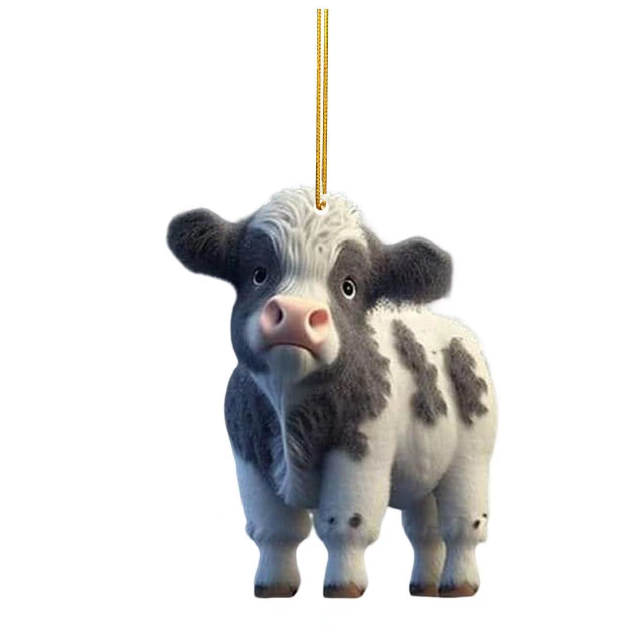 Wholesale Cute Cartoon Cattle Christmas Tree Decorations Acrylic Decorations